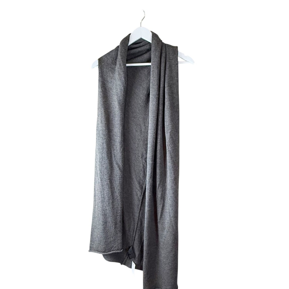 Isabel Benenato Womens Alpaca Silk Knit‎ Long Vest Cardigan Grey Made in Italy L